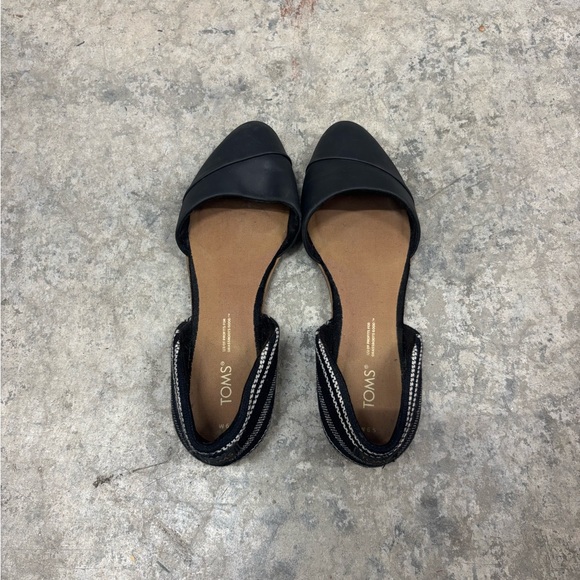 TOMS Jutti D’Orsay Women's 6.5 Black and White Flats - Picture 3 of 5